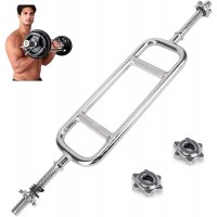 tonchean 34 Inch Barbell Olympic Triceps Bar 300lbs Max Capacity Tricep Bar Knurled Hammer Curling Bar for Weightlifting and Bodybuilding - BRDAXO1GD