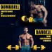 Adjustable Dumbbell Barbell Free Weights 2-in-1 Dumbbell Barbell Set Non-Slip Hand Dumbbell for Home Gym Office - BT1B69KYT