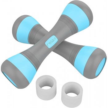 BOBURACN Weight Adjustable Hand-Dumbbells for Women – 1 Set 2 PCS Portable Rubber Fitness Equipment for Exercise at Home Gym - BUKNSXH22