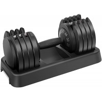 EnterSports Adjustable Dumbbell Weight with Workout Exercise Posters Dumbbell for Men Women Body Workout Fitness Home Office Gym Single - B393K0P4P