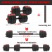 SogesHome Weights Dumbbells Set-Adjustable Dumbbells for Men and Women Weight Lifting Training Weight Equipment Set with Connecting Rod Pair of 66lbs for Home Gym Red Black - BOYMFFI9Z
