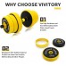 VIVITORY Adjustable Dumbbells Set Weights Dumbbells Set with Connector Neoprene Coating Barbell Weight Set for Home Gym Free Weights for Exercises Up to 44 66 Lbs Cast Iron with Matte Finish - BHT56SPGU