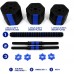 Vivitory Weights Dumbbells Set Adjustable Dumbbell Set with Connector Non-Rolling Dumbbells Weights Set for Home Gym Barbells Weights for Exercises Up to 44 66 lbs Hexagon Shape Cement Mixture - B3PIDELG1