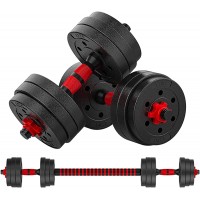 Weights Dumbbells Set for Men Women Hand Weight Sets Adjustable to 44lbs Rubber Covered Weight Plates Connecting Rod for Use as Barbell Versatile Dumbbell Set for Gym Home Workout - BW2FNUAZ1
