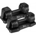 Yenwily Adjustable Dumbbell Set 5-25lb Dumbbell for Men and Women with Anti-Slip Handle Quickly Adjust Weight by Turning Handle Black Dumbbell with Tray Suitable for Full Body Workout Fitness - BZ94AS7ZI