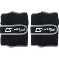 Capelli Sport Ankle and Wrist Weights Adjustable Level Leg and Arm Weights Black 10 lbs Set of 2 - BW47P9RVE