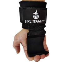 Fire Team Fit Lifting Hook for Weightlifting & Body Building Padded Wrist Wraps & Hook Grips for Pullups Deadlifts & Powerlifting for Men & Women - B7FBIPR5D