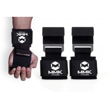 MMK Fitness Weight Lifting Hooks Heavy Duty Hand Grips Wrist Wraps Deadlift Straps Power Lifting Straps Gym Workout for Men and Women - BWW22MTA3