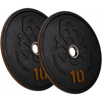Bumper Plate Weights by Tribe WOD Corsair Bar Bell Plates Designed Gym Weights for Men and Women Rubber and Steel Weights for Lifting Rep Fitness Bumper Plates 10lbs - B0T7PJCKJ
