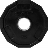 CAP Barbell 12-Sided Rubber Olympic Grip Weight Plates Black Single 5 Pound - B2VE0RD8N