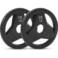 JFIT Cast Iron Olympic 2-Inch Grip Plate for Barbell Set of 2 Plates 10 LB - BXVB7ETJM