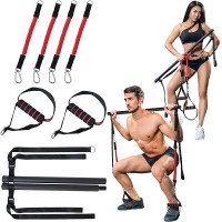 PEKY BULL 60-120LBS Adjustable Pilates Bar Kit with 4 Resistance Band Adjustable Length Portable Pilates Stick for Stretching Strength Training，Home Workout Equipment Men &Women - B0OF0GCV9