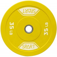 SPART Rubber Color Coded Bumper Plate 2 Inch Weight Plates with Stainless Steel Insert for Olympic Barbell Strength Training Weightlifting and Crossfit Single and Pair - BSX3VUBG2