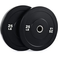 ZELUS Weight Plate Set Twin 2" Bumper Plates for Strength and Training Fitness Olympic Weight Set with Rubber Barbell Dumbbell Plates Stainless Steel Inserts for Pro or Home Gyms Set of 2 - BE2R2382E