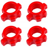 VICASKY 4Pcs Professional Dumbbell Bar Nut Plastic Anti-Slip Spinlock Collars Screw Clamps for Dumbell Weight Lifting Fitness Equipments Accessorie Red - BSL9HOH3W