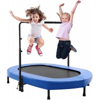 Aceshin Kids Trampoline Mini Rebounder with Adjustable Handle Foldable Trampoline for 2 Kids Toddler Indoor Outdoor Play Fitness Exercise Workout Max Load 220 lbs - BMDPSPYT8