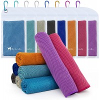 Hystrada 8 Pack Cooling Towels 40" x 12"-Cooling Scarf Cold snap Cooling Towel for Instant Cooling Relief for All Physical Activities: Golf Fitness Camping Hiking Yoga Pilates - B6OJGAXNH