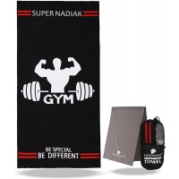 super NADIAK Gym Towel-Microfiber Towel-Microfiber Sheet Ideal for Weight Room,Towel for Workouts Both Indoors and Outdoors Sport,Fitness,Gym Black - BVBJ79QD2