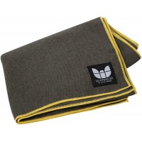 WARRIOR by Natural Fitness Hot Yoga Mat Towel Heather Gray Yellow - B2I611GMU