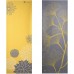 Cap Yoga Mat with Carry Strap 5mm Ginko Design Yellow Gray - BXKFYST5N