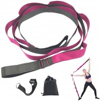 YUESUO Yoga Strap 12 Loop Exercise Strap Non-Elastic Stretching Strap for Physical Fitness Pilates Dance Stretching Physical Therapy Etc，with Door Buckle and Carrying Bag - BWN21IDUT
