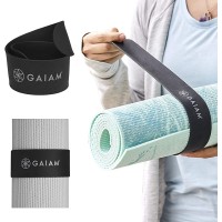 Gaiam Yoga Mat Strap Slap Band Keeps Your Mat Tightly Rolled and Secure Fits Most Size Mats 20L x 1.5W Black - BE1FR8F2Y