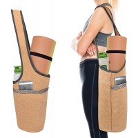 WIOR Yoga Mat bag Cork Yoga Mat Carrier With Pockets Stylish Yoga Mat Tote Bag Carrying Bag for Yoga Mat and Accessories for Women Men 35 x 13.5 inch - B46NATFOR