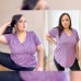 FOREYOND Plus Size Workout Tops for Women T Shirts Loose Fit V Neck Clothing Yoga Casual Summer - BNWTGHFOG