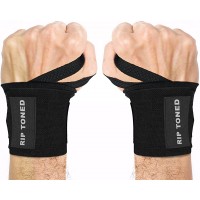 Rip Toned Wrist Wraps 18" Professional Grade with Thumb Loops Wrist Support Braces Men & Women Weight Lifting Powerlifting Strength Training - BNH48RTE9